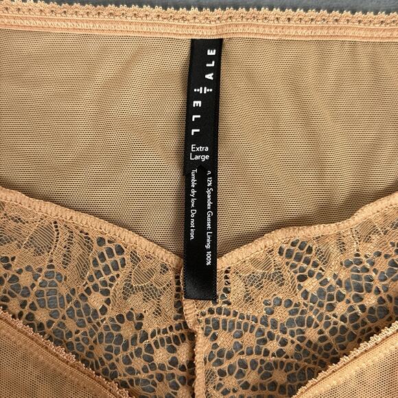 Telltale Panties Size XL Lace and Mesh Cheeky Toasted Nude Sheer Tan Panty New - Picture 6 of 8